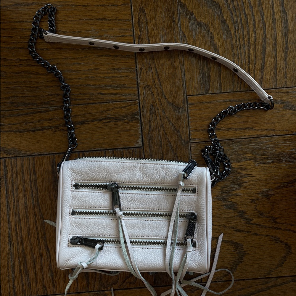 Rebecca Minkoff White Crossbody Bag with Chain Strap